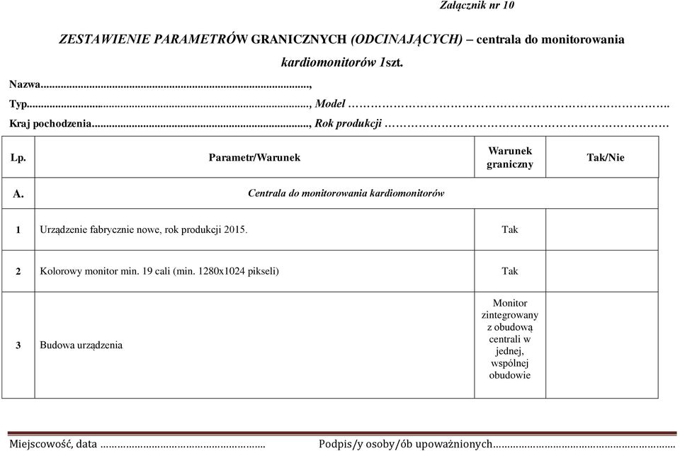 Centrala do monitorowania kardiomonitorów 1 Urządzenie fabrycznie nowe, rok produkcji 015. Kolorowy monitor min.