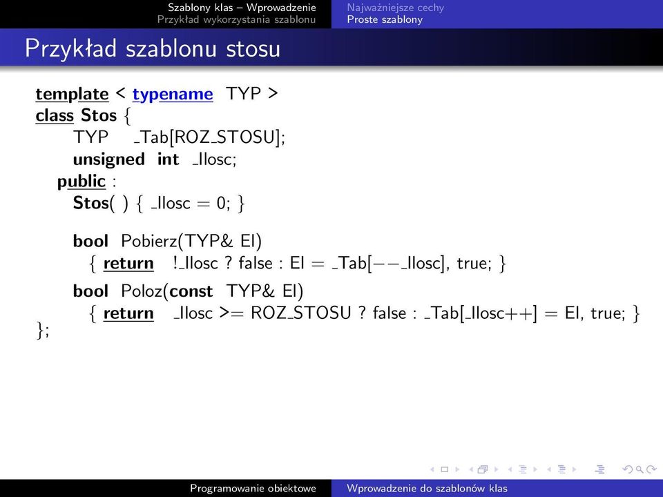 Pobierz(TYP& El) { return! Ilosc?