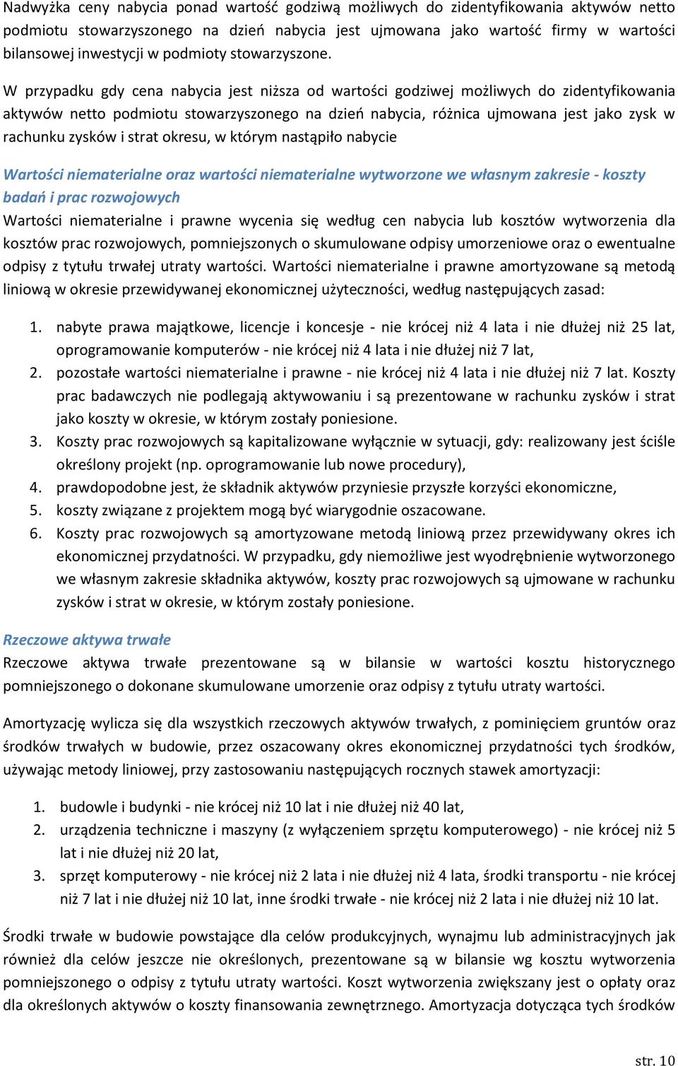 W przypadku gdy cena nabycia jest niższa od wartości godziwej możliwych do zidentyfikowania aktywów netto podmiotu stowarzyszonego na dzień nabycia, różnica ujmowana jest jako zysk w rachunku zysków