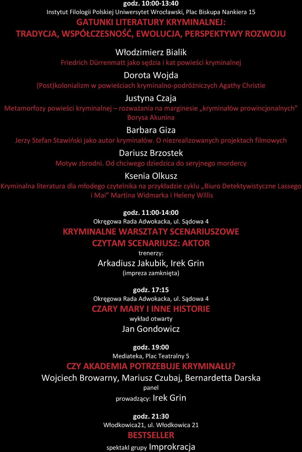 rozważania na marginesie kryminałów prowincjonalnych Borysa Akunina Barbara Giza Jerzy Stefan Stawiński jako autor kryminałów. O niezrealizowanych projektach filmowych Dariusz Brzostek Motyw zbrodni.