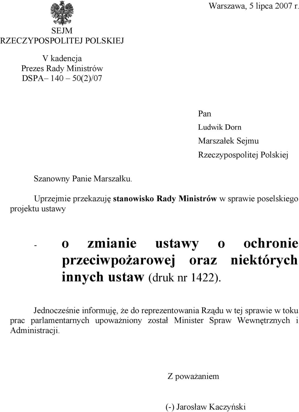 Szanowny Panie Marszałku.