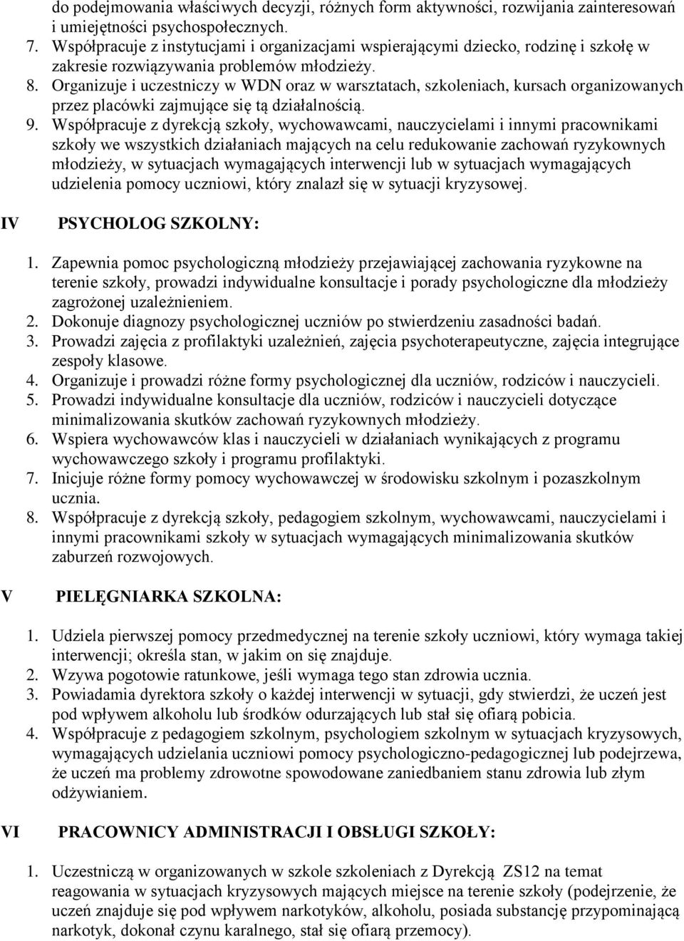 Organizuje i uczestniczy w WDN oraz w warsztatach, szkoleniach, kursach organizowanych przez placówki zajmujące się tą działalnością. 9.