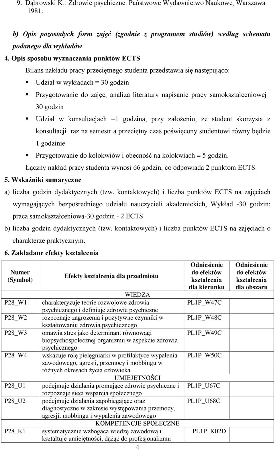 samokształceniowej= 30 godzin Udział w konsultacjach =1 godzina, przy założeniu, że student skorzysta z konsultacji raz na semestr a przeciętny czas poświęcony studentowi równy będzie 1 godzinie