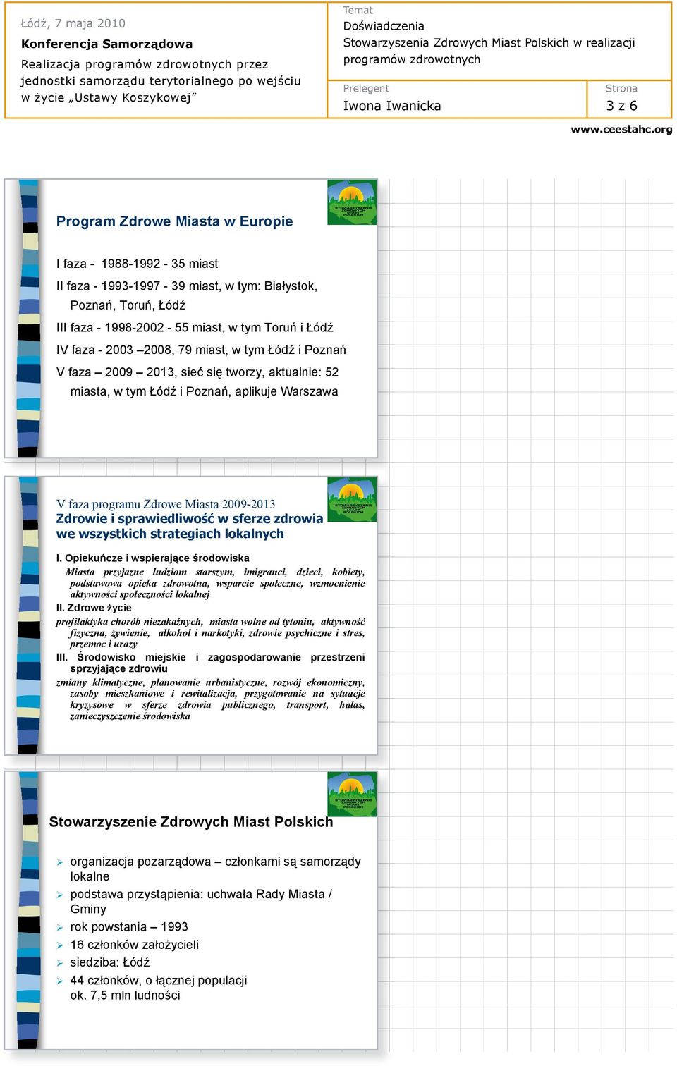 Zdrowie i sprawiedliwo w sferze zdrowia we wszystkich strategiach lokalnych I.