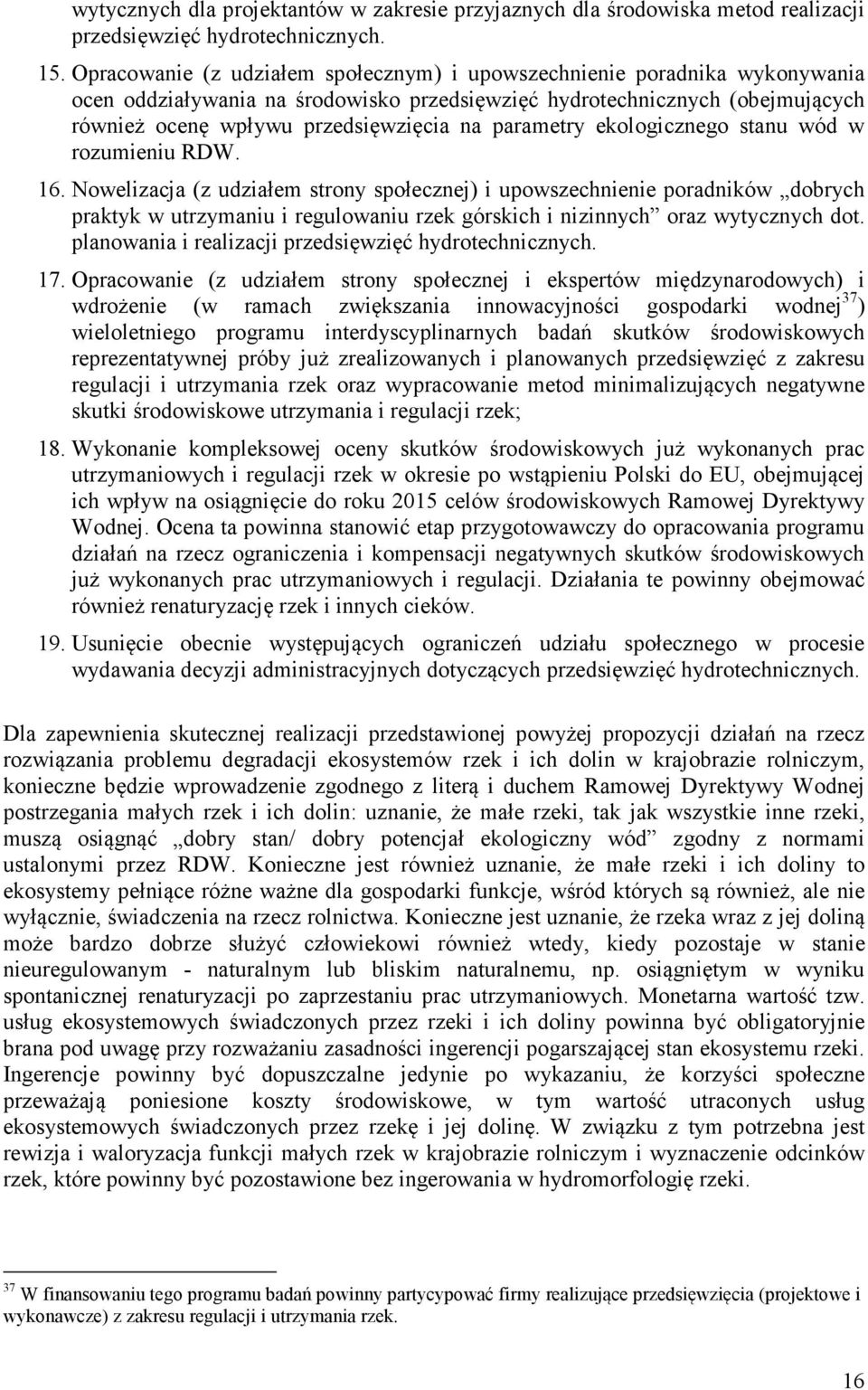 parametry ekologicznego stanu wód w rozumieniu RDW. 16.