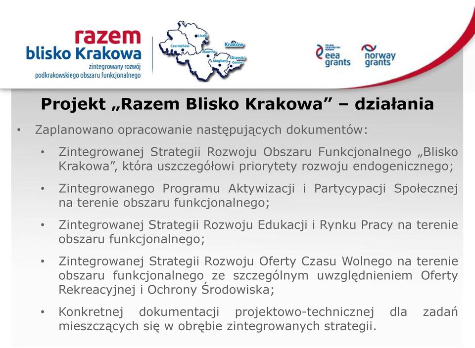 Strategii Rozwoju Edukacji i Rynku Pracy na terenie obszaru funkcjonalnego; Zintegrowanej Strategii Rozwoju Oferty Czasu Wolnego na terenie obszaru funkcjonalnego ze