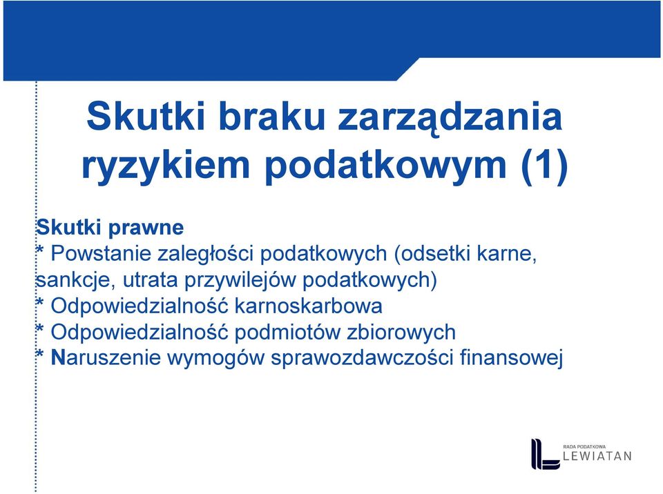 przywilejów podatkowych) * Odpowiedzialność karnoskarbowa *