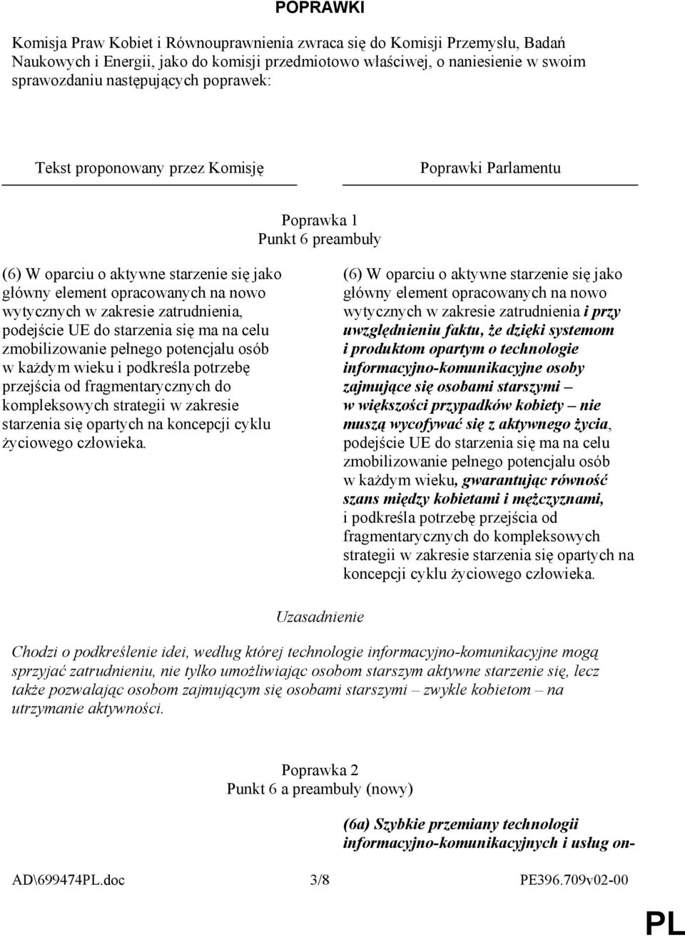 zatrudnienia, podejście UE do starzenia się ma na celu zmobilizowanie pełnego potencjału osób w kaŝdym wieku i podkreśla potrzebę przejścia od fragmentarycznych do kompleksowych strategii w zakresie