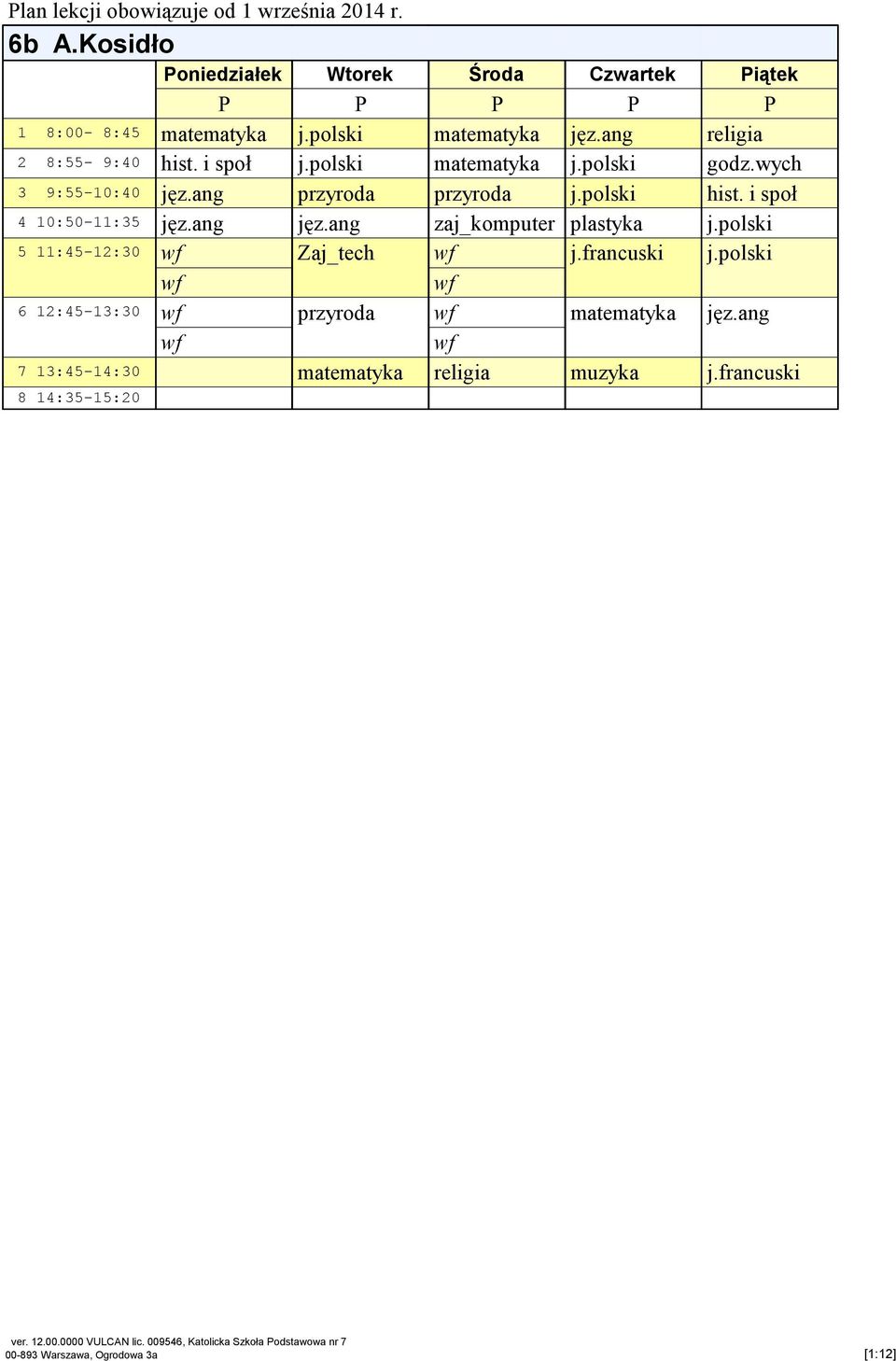 [1:12] lan lekcji obowiązuje od 1 września
