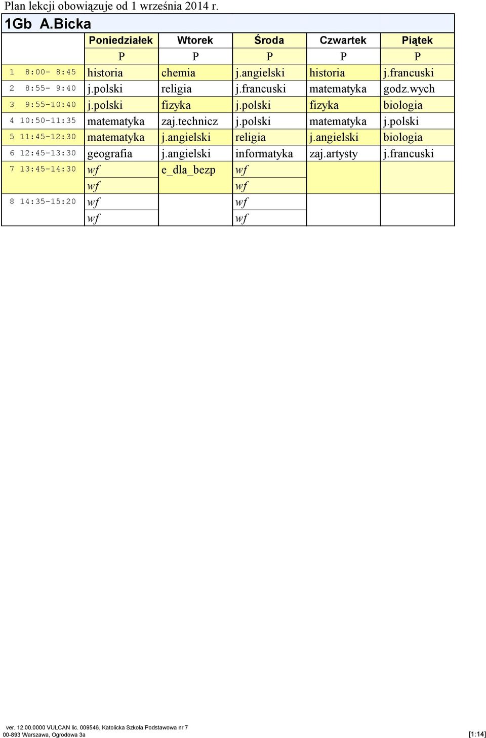 obowiązuje od 1 września 2014 r. 1Gb A.