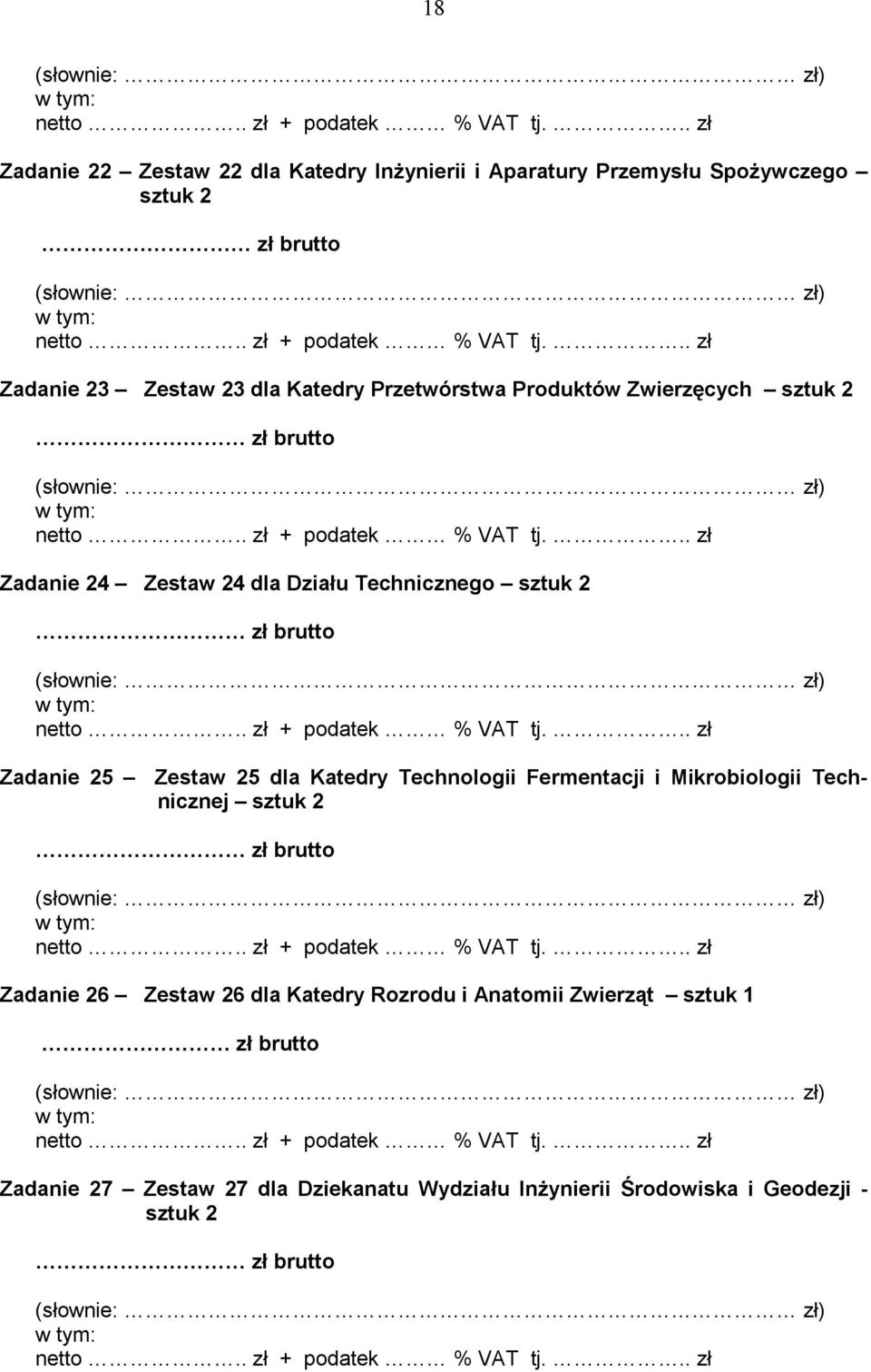 Zestaw 25 dla Katedry Technologii Fermentacji i Mikrobiologii Technicznej sztuk 2 Zadanie 26 Zestaw 26 dla Katedry