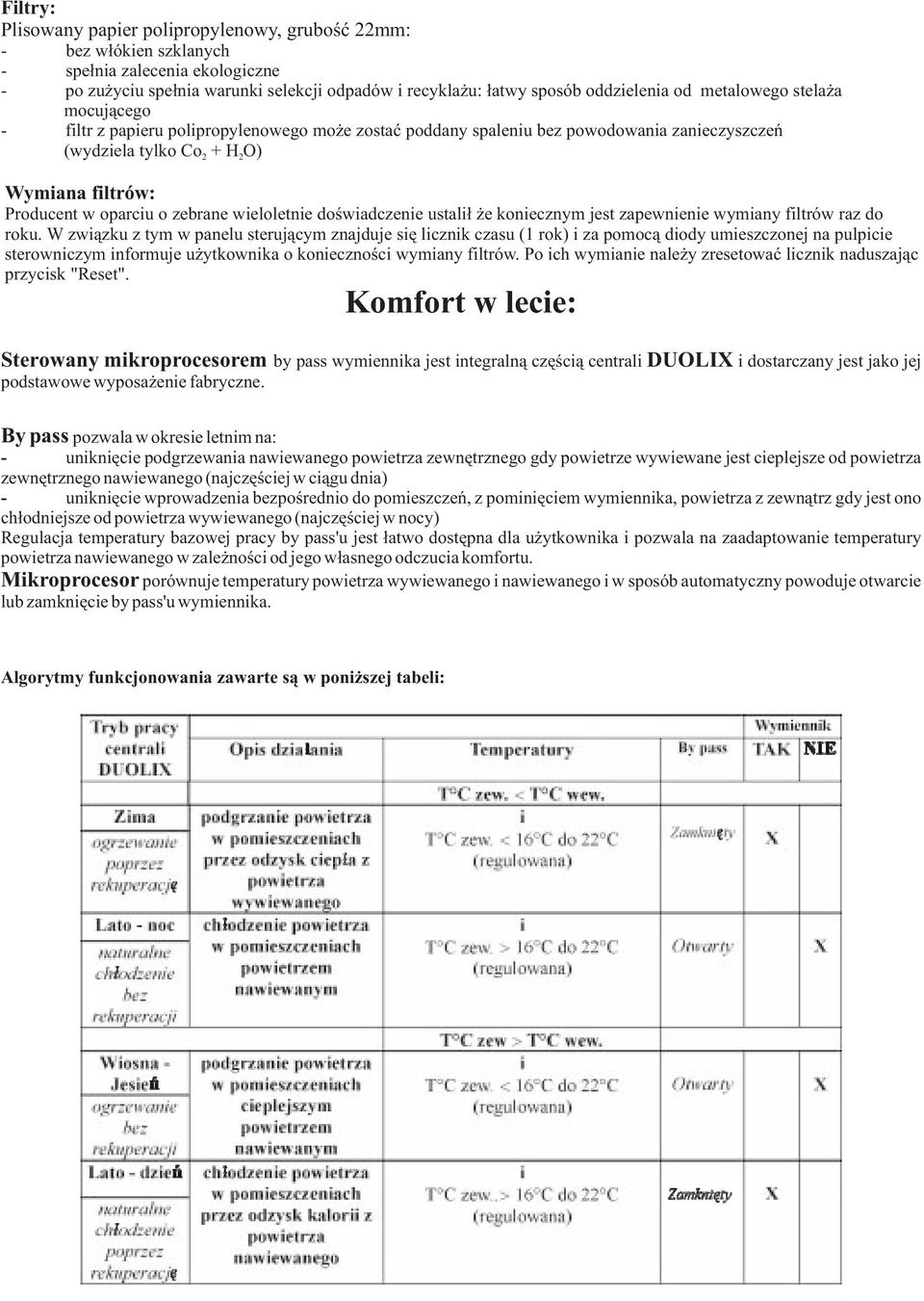 zebrane wieloletnie doœwiadczenie ustali³ e koniecznym jest zapewnienie wymiany filtrów raz do roku.