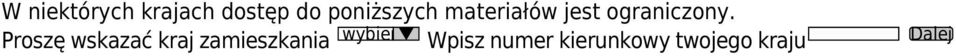 Proszę wskazać kraj zamieszkania