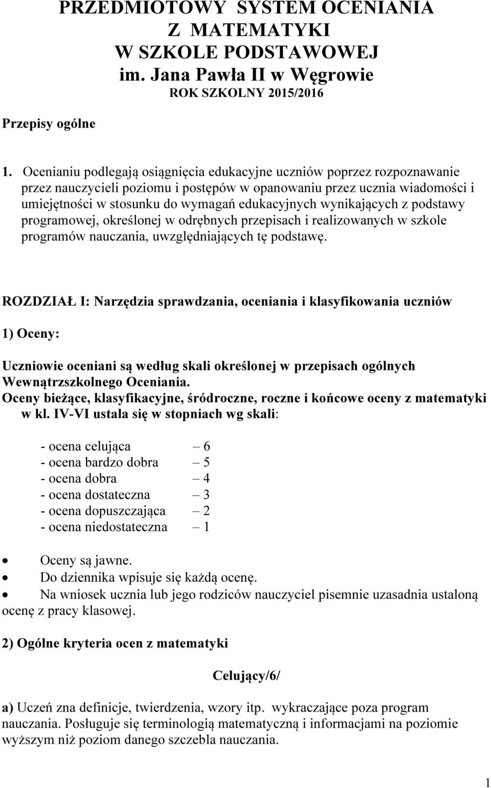 wynikających z podstawy programowej, określonej w odrębnych przepisach i realizowanych w szkole programów nauczania, uwzględniających tę podstawę.