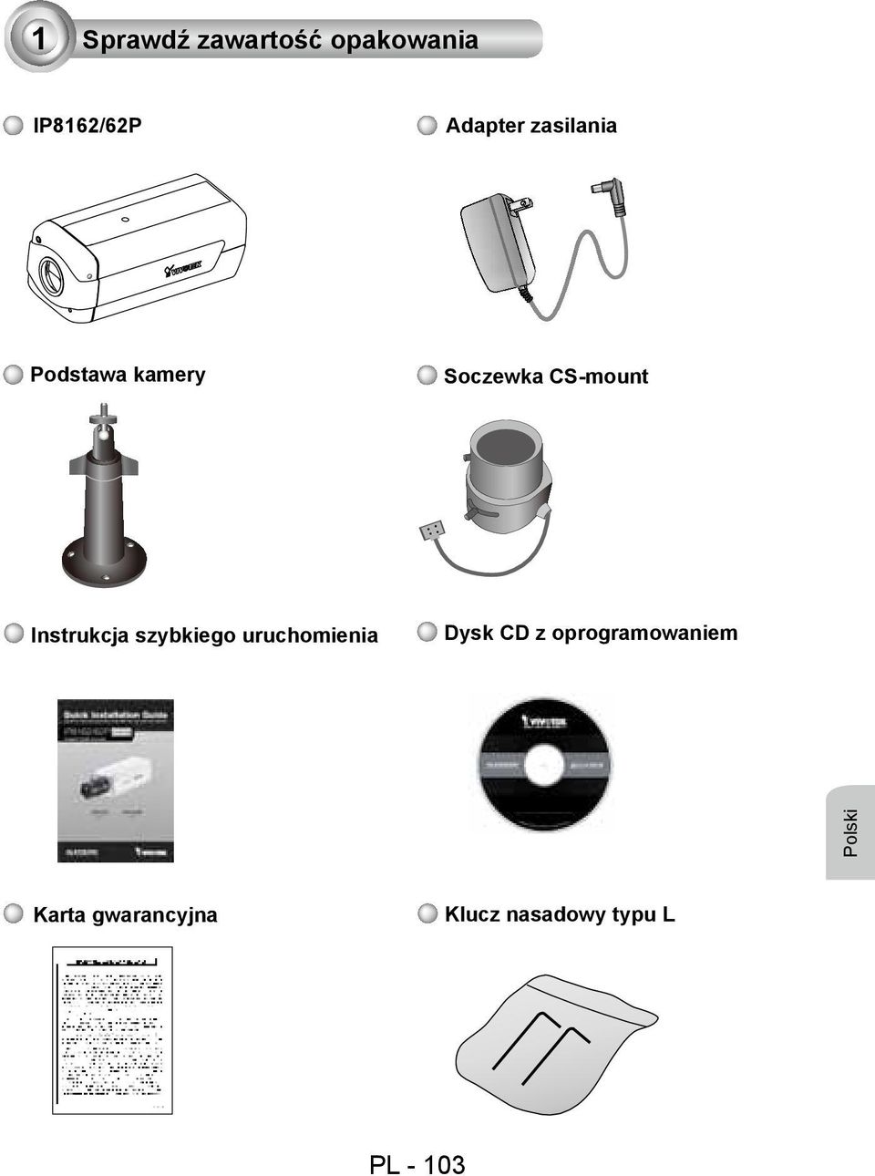 Instrukcja szybkiego uruchomienia Dysk CD z