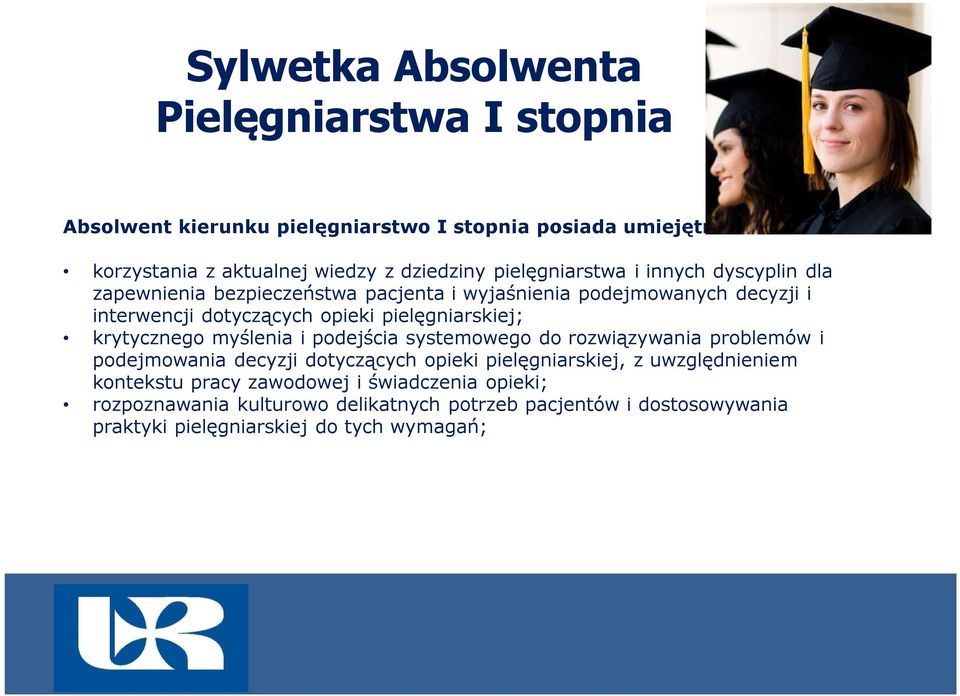 krytycznego myślenia i podejścia systemowego do rozwiązywania problemów i podejmowania decyzji dotyczących opieki pielęgniarskiej, z uwzględnieniem