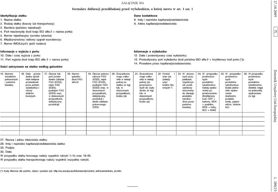 Europejskiej L 280/23 ZAŁĄCZNIK IIIA