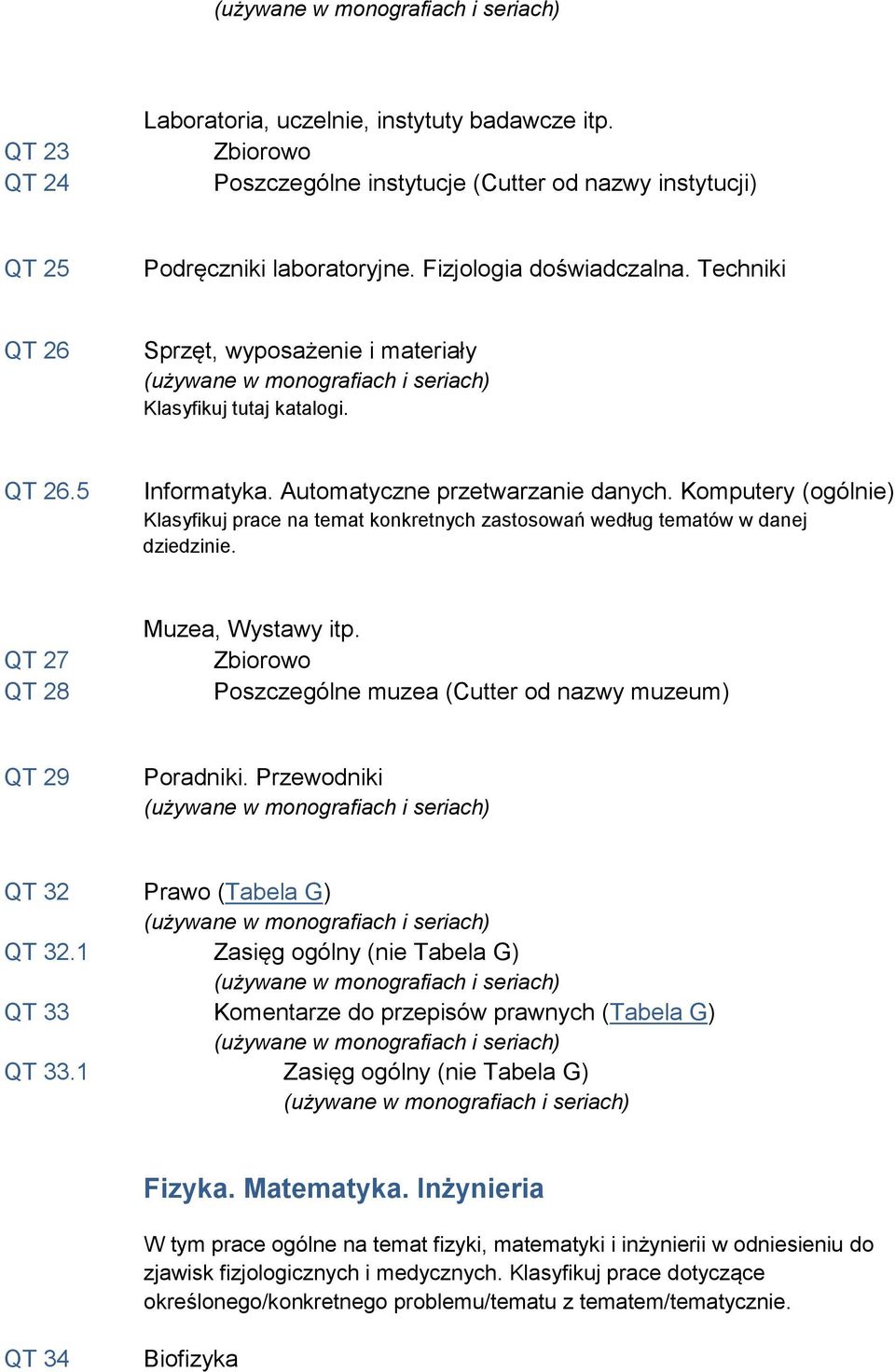 Komputery (ogólnie) Klasyfikuj prace na temat konkretnych zastosowań według tematów w danej dziedzinie. QT 27 QT 28 Muzea, Wystawy itp.