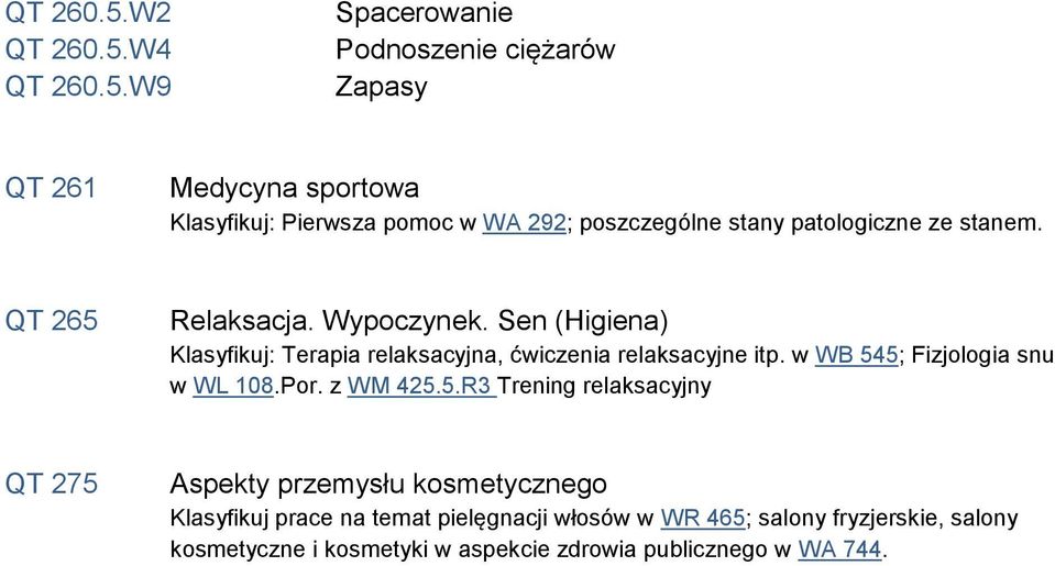 patologiczne ze stanem. QT 265 Relaksacja. Wypoczynek. Sen (Higiena) Klasyfikuj: Terapia relaksacyjna, ćwiczenia relaksacyjne itp.