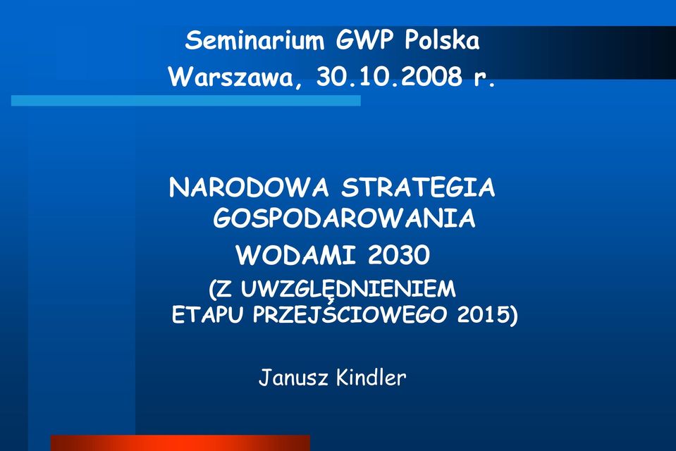 NARODOWA STRATEGIA GOSPODAROWANIA