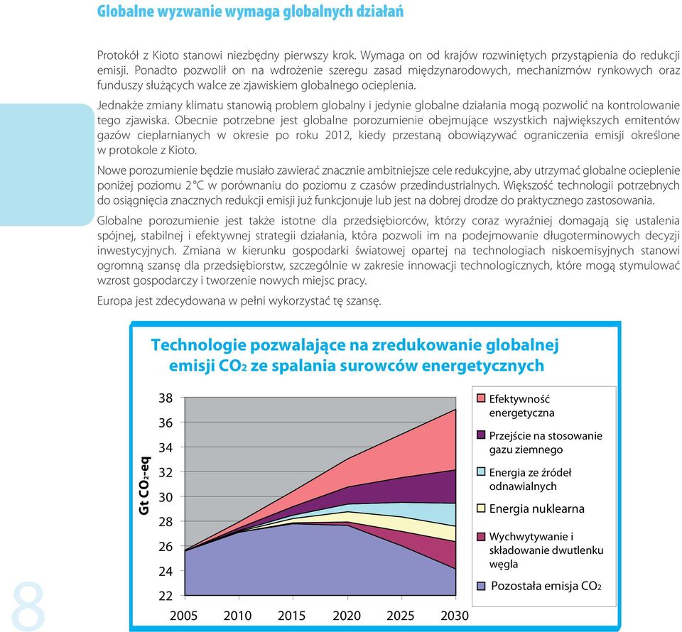 Jednakże zmiany klimatu stanowią problem globalny i jedynie globalne działania mogą pozwolić na kontrolowanie tego zjawiska.