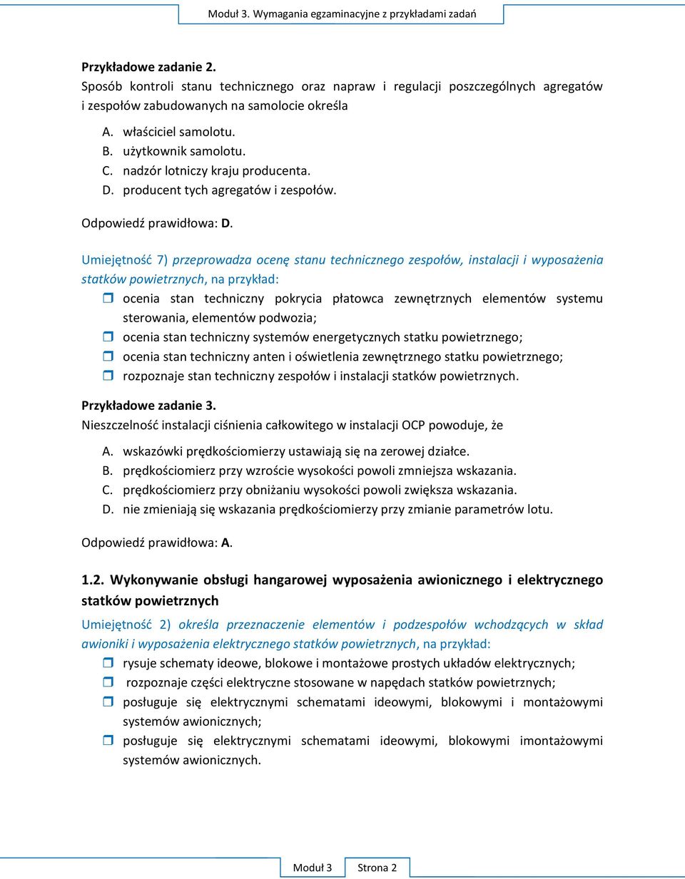 techniczny P 3. N OCP A. B. iejsza wskazania. C. D.