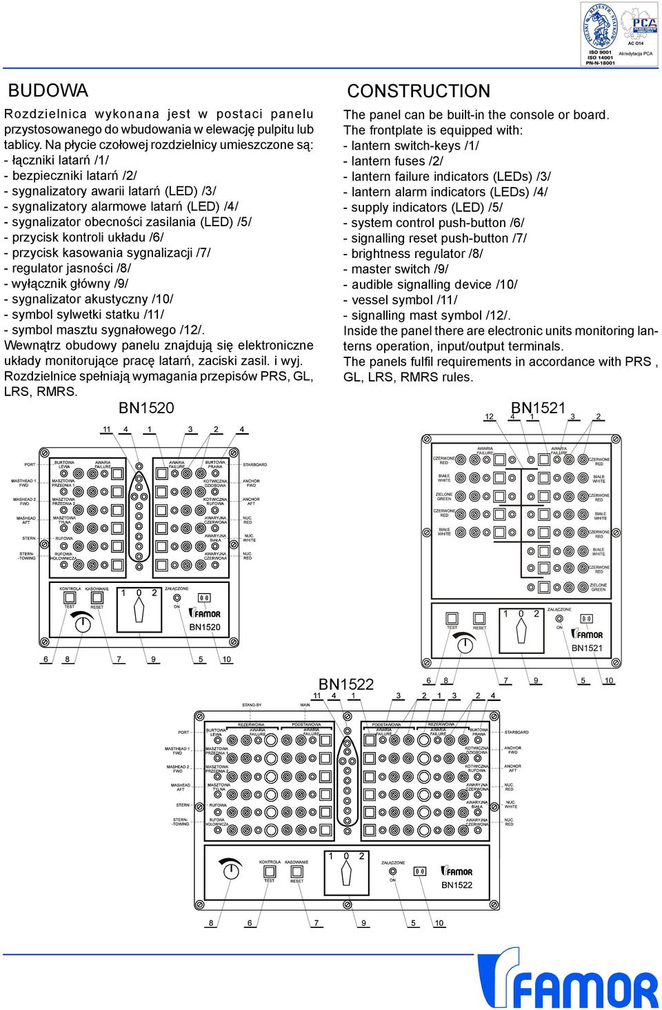 obecnoœci zasilania (LED) /5/ - przycisk kontroli uk³adu /6/ - przycisk kasowania sygnalizacji /7/ - regulator jasnoœci /8/ - wy³¹cznik g³ówny /9/ - sygnalizator akustyczny /10/ - symbol sylwetki