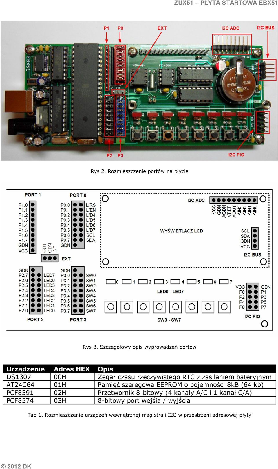 zasilaniem bateryjnym AT24C64 01H Pamięć szeregowa EEPROM o pojemności 8kB (64 kb) PCF8591 02H Przetwornik