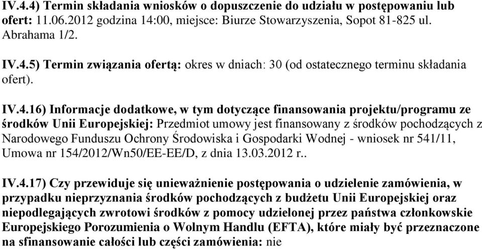 Środowiska i Gospodarki Wodnej - wniosek nr 541