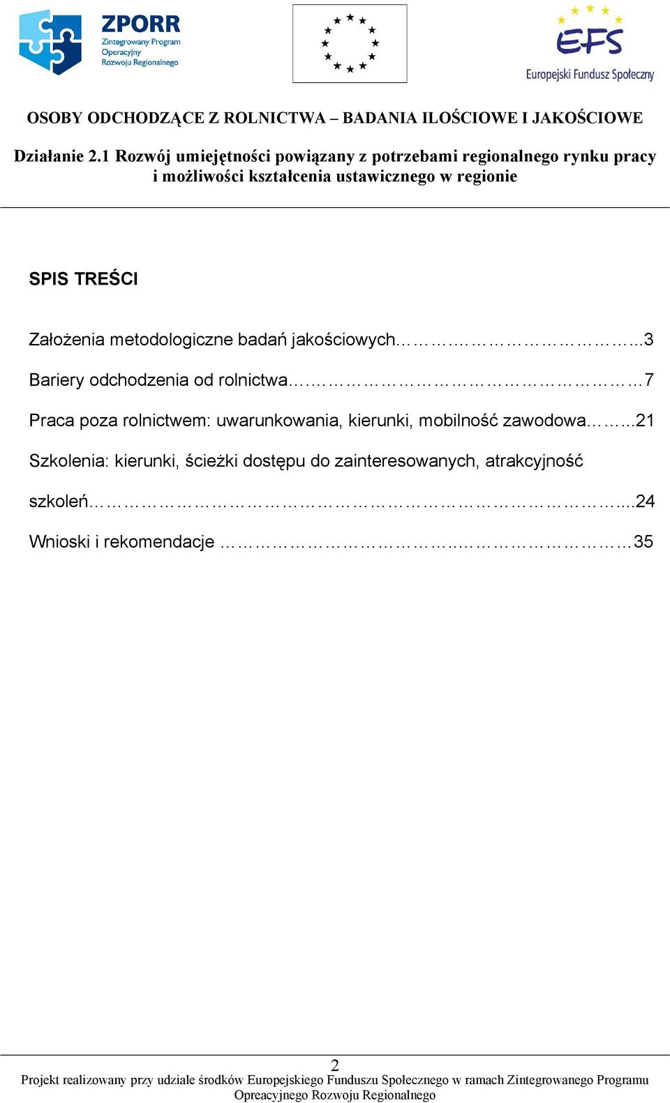 7 Praca poza rolnictwem: uwarunkowania, kierunki, mobilność zawodowa.