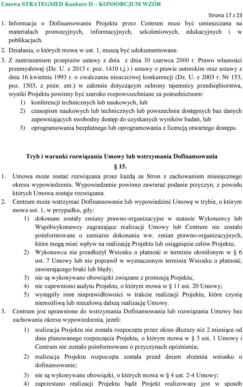 o zwalczaniu nieuczciwej konkurencji (Dz. U. z 2003 r. Nr 153, poz. 1503, z późn. zm.