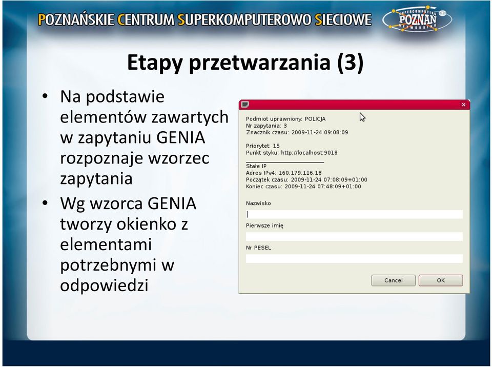 rozpoznaje wzorzec zapytania Wg wzorca