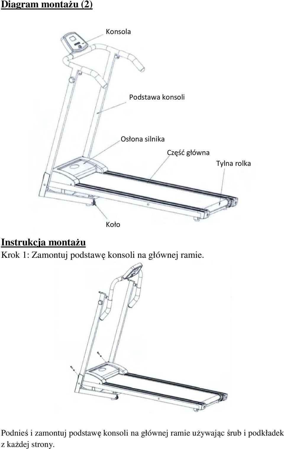 Zamontuj podstawę konsoli na głównej ramie.