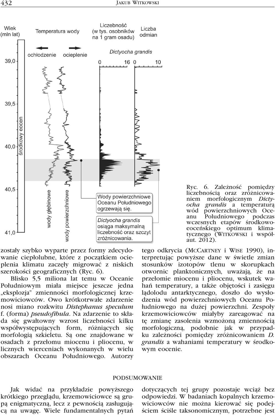 Owo krótkotrwałe zdarzenie nosi miano rozkwitu Distephanus speculum f. (forma) pseudofibula.