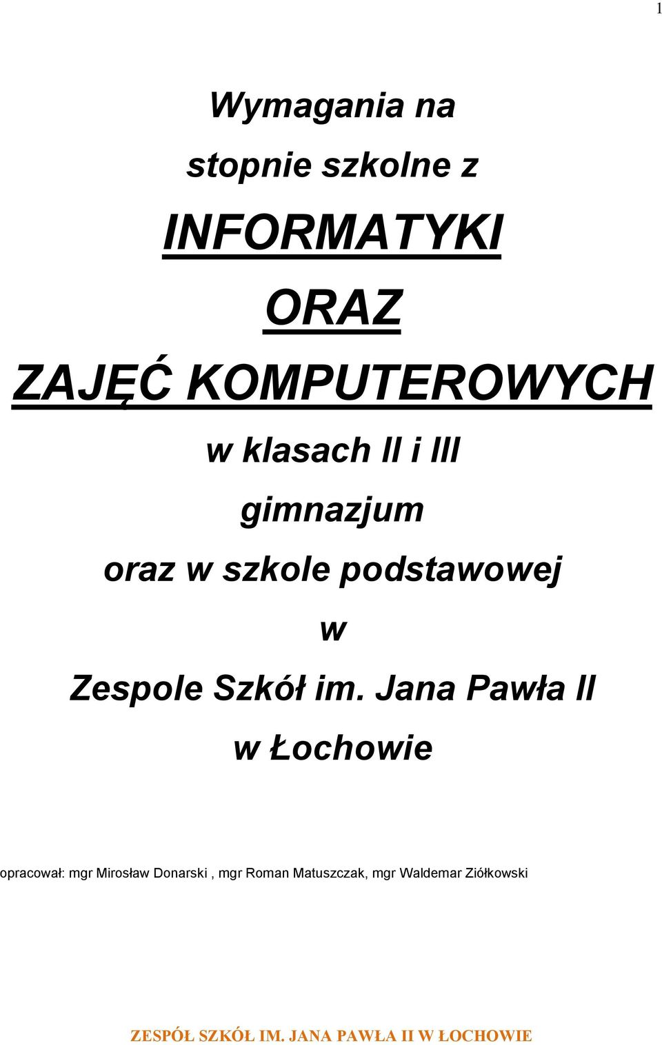 podstawowej w Zespole Szkół im.