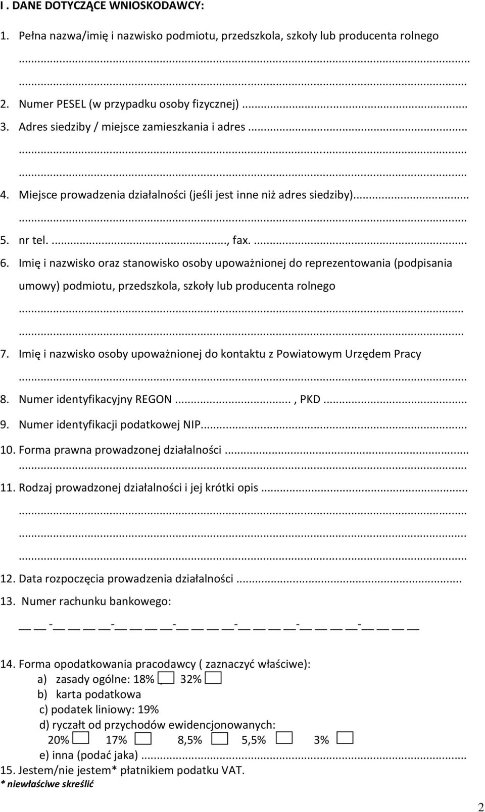 Imię i nazwisko oraz stanowisko osoby upoważnionej do reprezentowania (podpisania umowy) podmiotu, przedszkola, szkoły lub producenta rolnego...... 7.