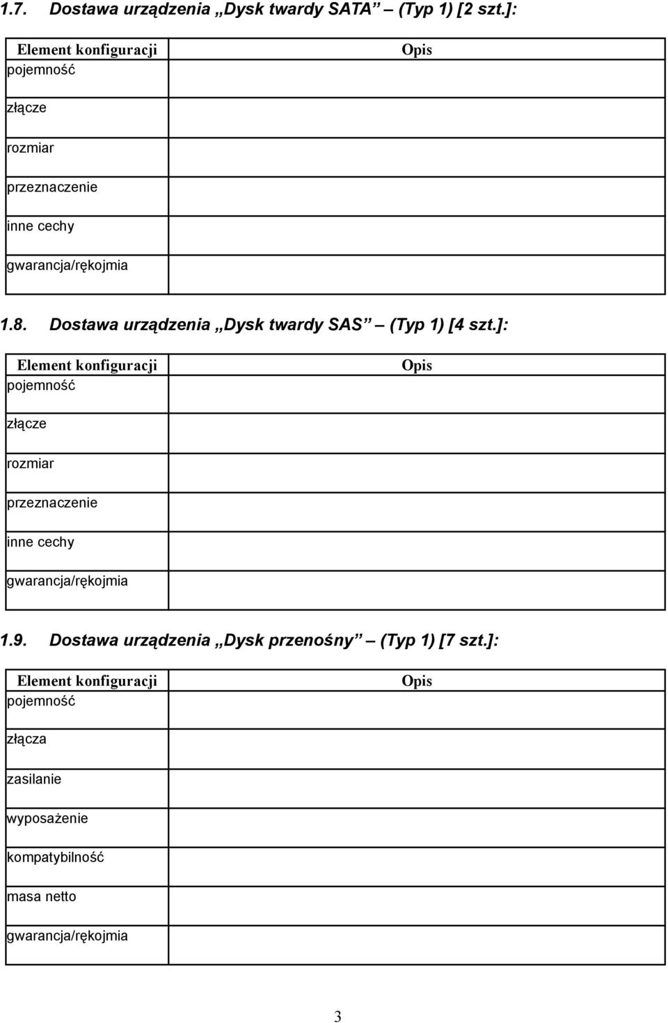 Dostawa urządzenia Dysk twardy SAS (Typ 1) [4 szt.