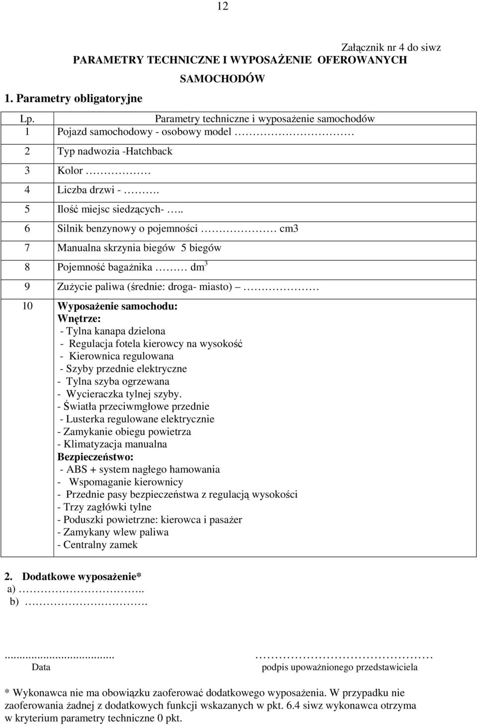 . 6 Silnik benzynowy o pojemności cm3 7 Manualna skrzynia biegów 5 biegów 8 Pojemność bagażnika dm 3 9 Zużycie paliwa (średnie: droga- miasto) 10 Wyposażenie samochodu: Wnętrze: - Tylna kanapa