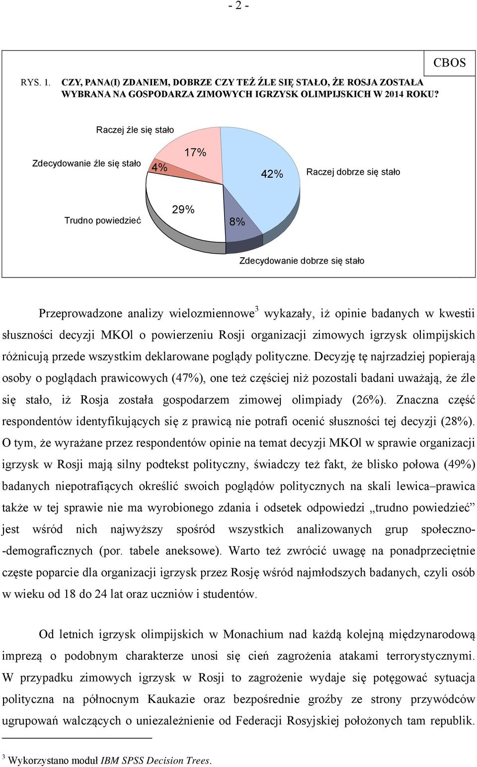 opinie badanych w kwestii słuszności decyzji MKOl o powierzeniu Rosji organizacji zimowych igrzysk olimpijskich różnicują przede wszystkim deklarowane poglądy polityczne.