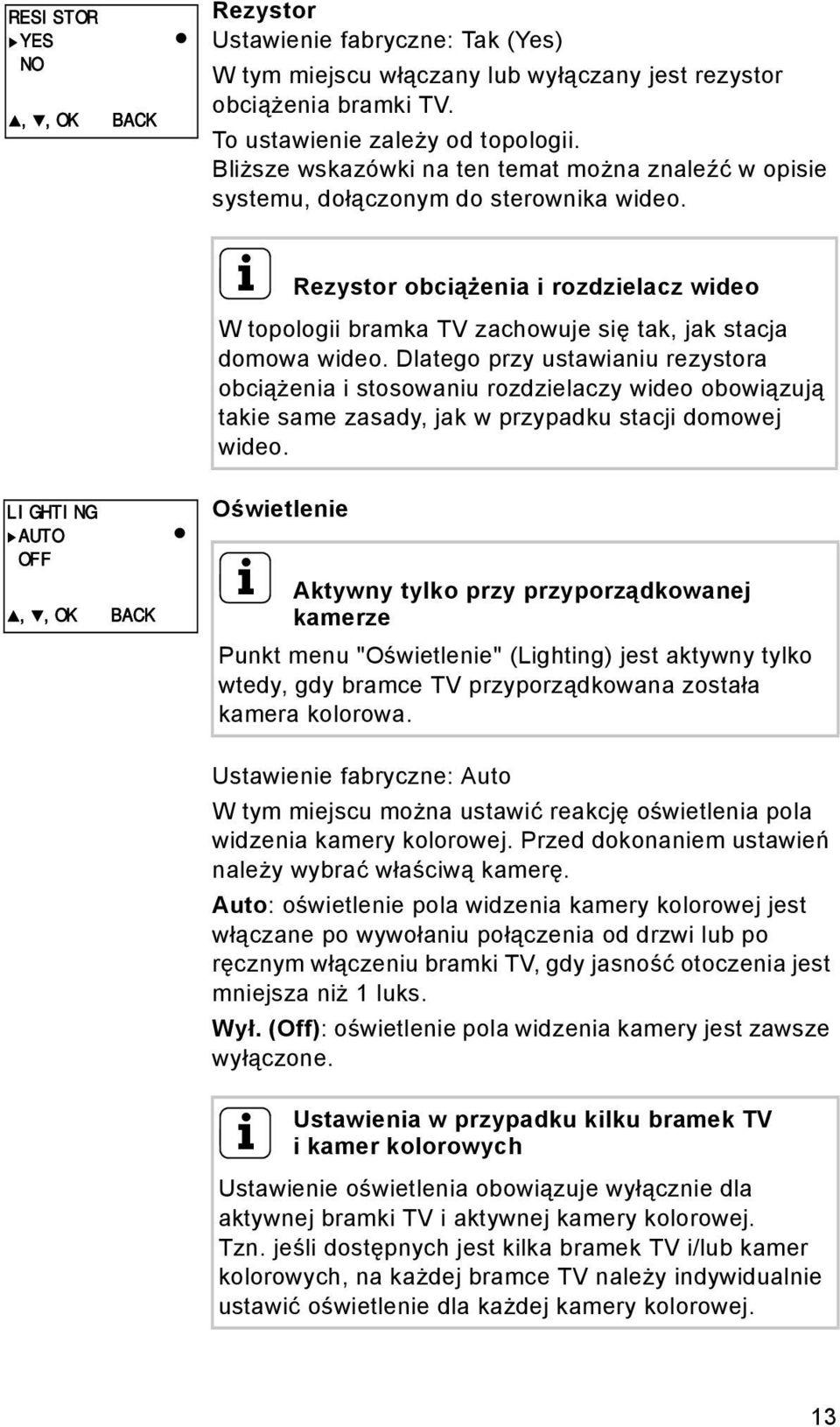 i Rezystor obciążenia i rozdzielacz wideo W topologii bramka TV zachowuje się tak, jak stacja domowa wideo.