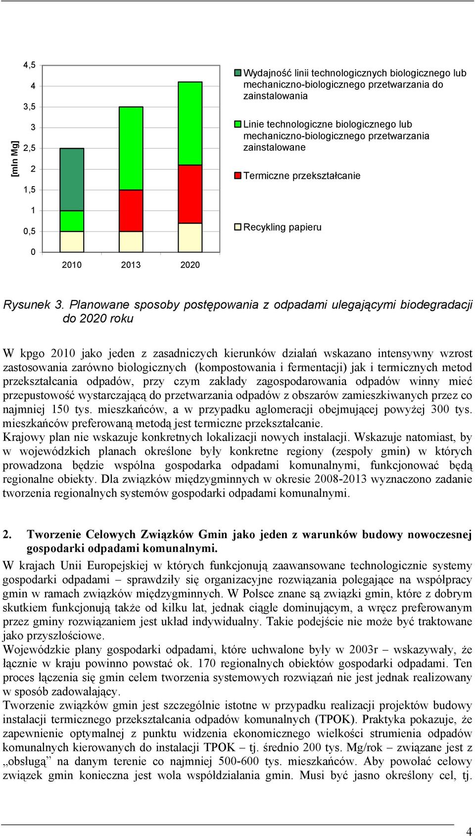 Planowane sposoby postępowania z odpadami ulegającymi biodegradacji do 2020 roku W kpgo 2010 jako jeden z zasadniczych kierunków działań wskazano intensywny wzrost zastosowania zarówno biologicznych