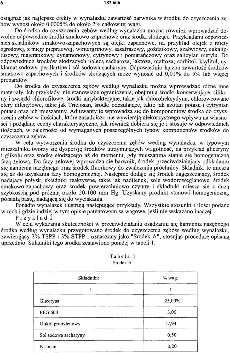 Przykładami odpowiednich składników smakowo-zapachowych są olejki zapachowe, na przykład olejek z mięty ogrodowej, z mięty pieprzowej, wintergrinowy, sasafrasowy, goździkowy, szałwiowy,