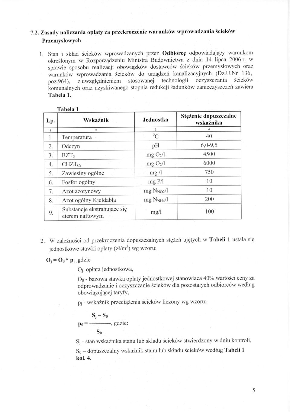 w sprawie sposobu realizacji obowiązków dostawców ścieków przemysłowych oraz warunków wprowadzania ścieków do urządzeń kanalizacyjnych (Dz.U.Nr 136, poz.