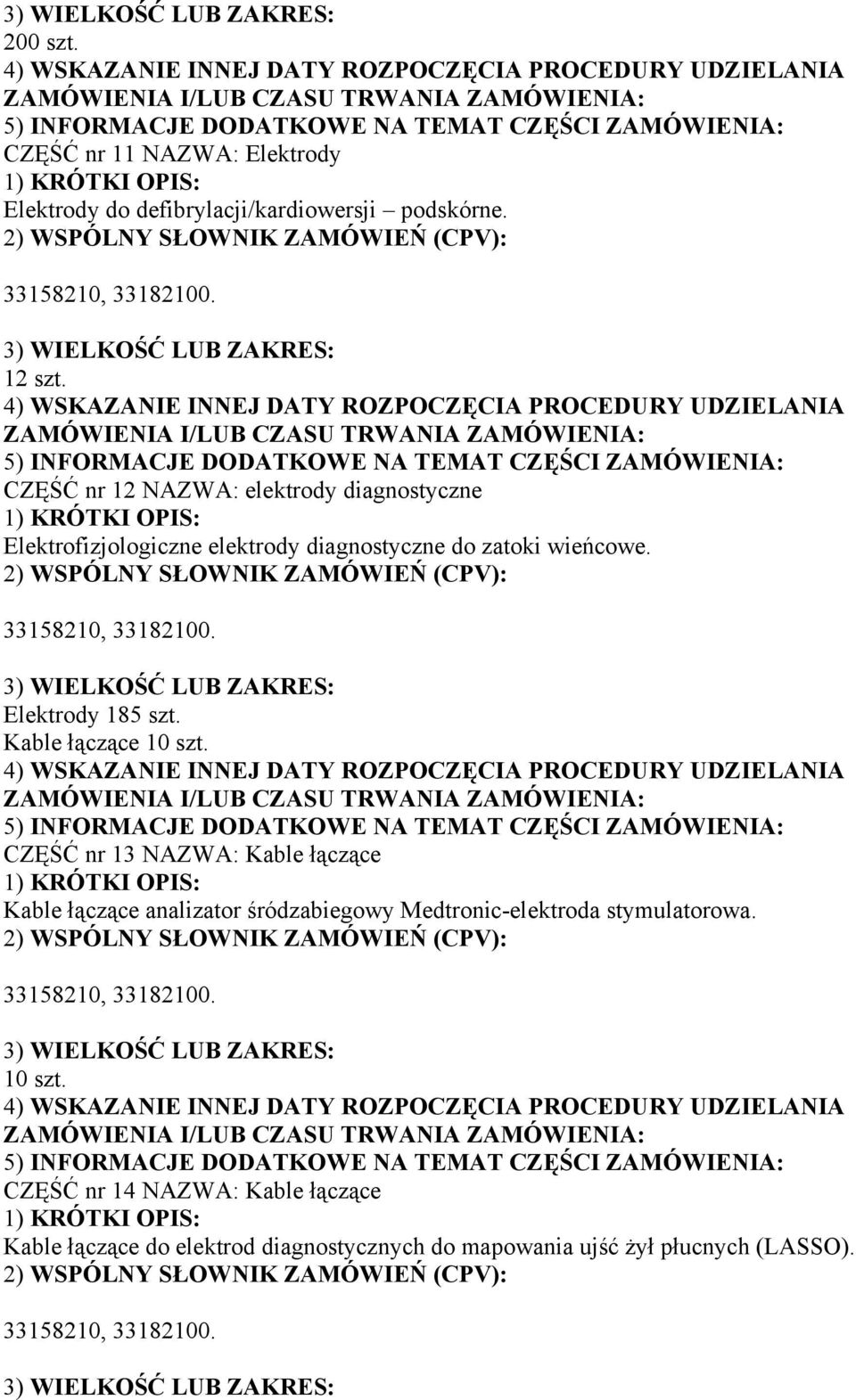 Elektrody 185 szt. Kable łączące 10 szt.