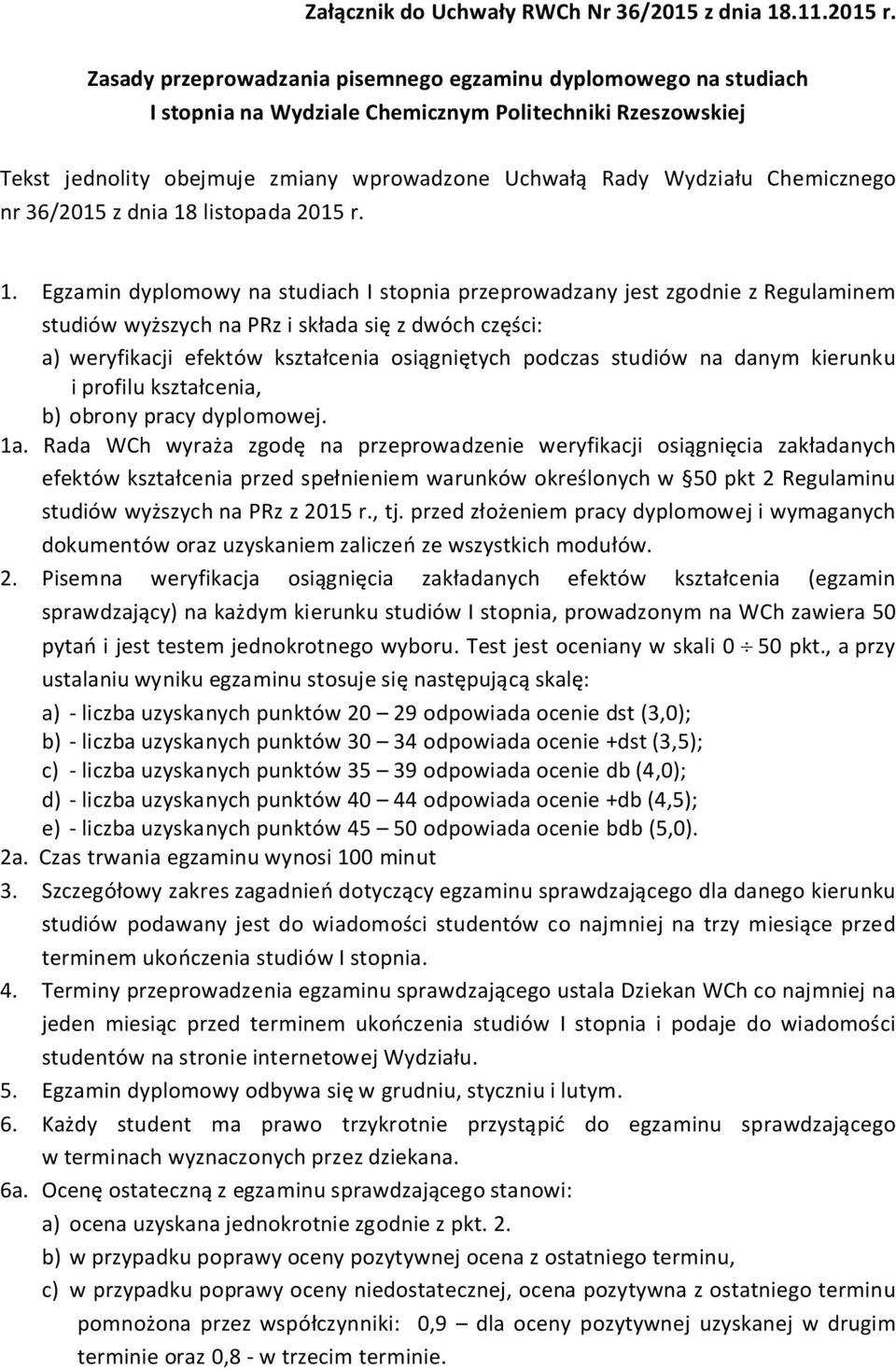 Chemicznego nr 36/2015 z dnia 18