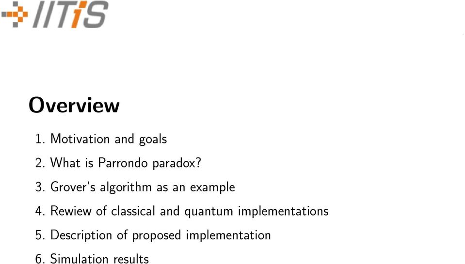 Grover s algorithm as an example 4.