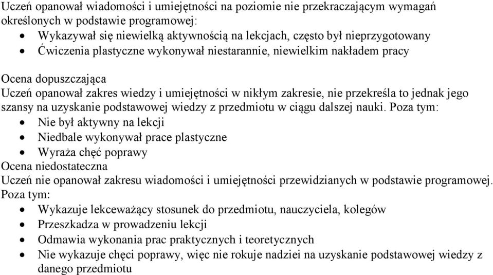 uzyskanie podstawowej wiedzy z przedmiotu w ciągu dalszej nauki.