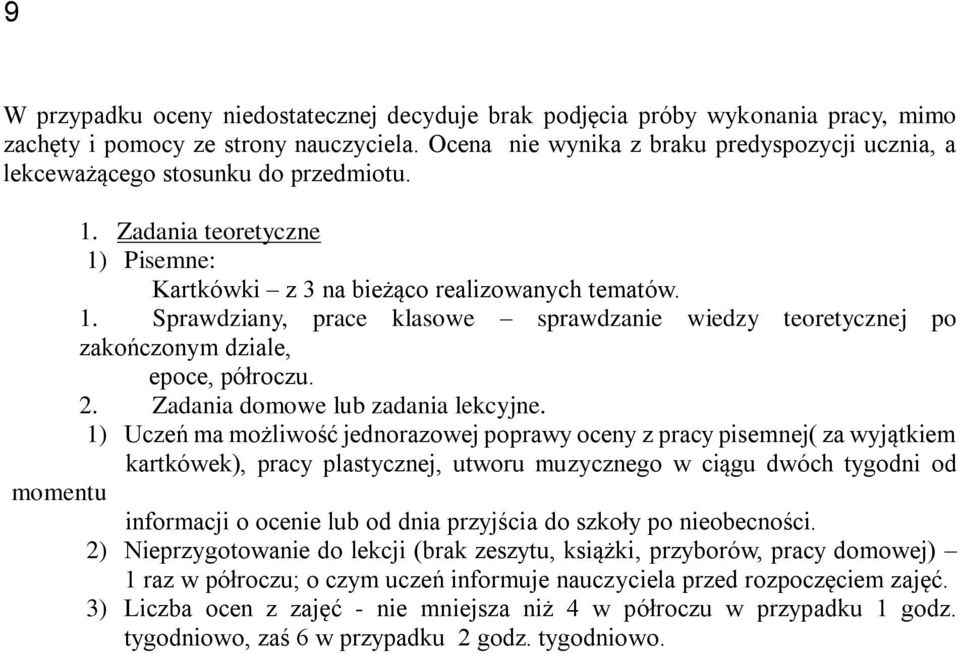 2. Zadania domowe lub zadania lekcyjne.