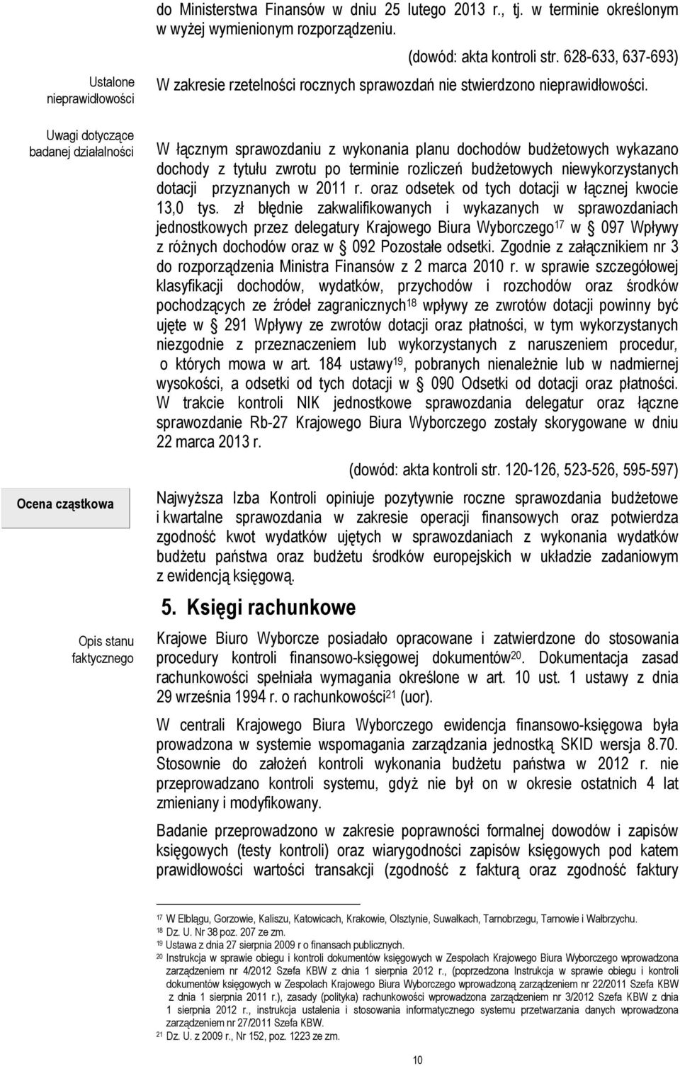 W łącznym sprawozdaniu z wykonania planu dochodów budżetowych wykazano dochody z tytułu zwrotu po terminie rozliczeń budżetowych niewykorzystanych dotacji przyznanych w 2011 r.