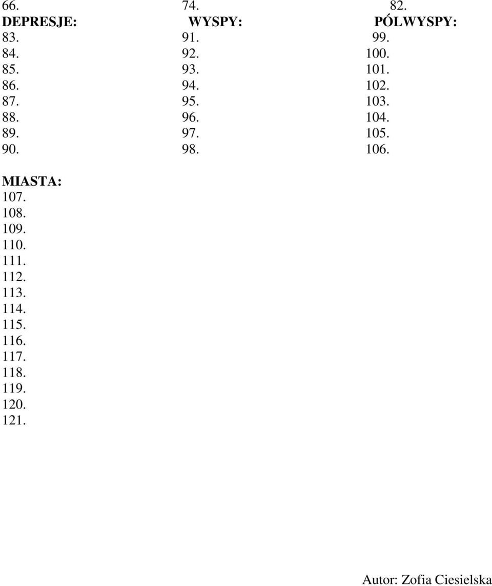 97. 105. 90. 98. 106. MIASTA: 107. 108. 109. 110. 111. 112.
